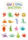 Good Bacteria and Bad Bacteria Cartoon Characters Royalty Free Stock Photo