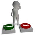 Good Bad Buttons Shows Approve Or Reject Royalty Free Stock Photo