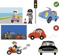 Good and bad driving habit illustration Royalty Free Stock Photo