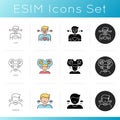 Good and bad feelings icons set