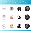 Good and bad qualities icons set