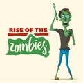 Good and bad zombie character. Cartoon vector illustration