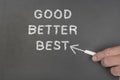 Good, better and best on chalkboard Royalty Free Stock Photo