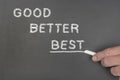 Good, better and best on chalkboard Royalty Free Stock Photo