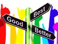 Good Better Best Signpost Representing Ratings 3d Illustration