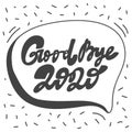 Good bye 2020. Hand drawn lettering logo for social media content. Christamas, xmas, new year celebration in memphis