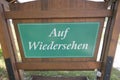 Good bye sign german: Auf Wiedersehen Royalty Free Stock Photo
