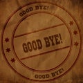 GOOD BYE stamp on old brown crumpled paper. Royalty Free Stock Photo