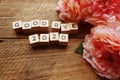 Good Bye 2020 word letter with space copy on wooden background