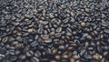 Coffee beans sprinkled on the table Royalty Free Stock Photo