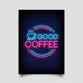 Good Coffee Neon Signs Style Text vector Royalty Free Stock Photo