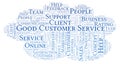Good Customer Service word cloud.