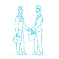 Good Deal Concept. Business Partners Men Handshaking.Businessmen making a deal. Money investment concept.Flat line style