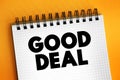 Good Deal text concept for presentations and reports Royalty Free Stock Photo