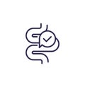 good digestion line icon with intestine, vector