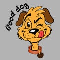 Good dog. Cute funny dog, cartoon vector illustration. Funny dog Royalty Free Stock Photo