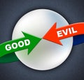 Good Evil Arrows Indicates All Right And Awesome