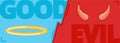 Good and Evil concept, contrast of opposite Royalty Free Stock Photo