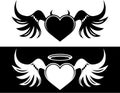 Good and evil heart Royalty Free Stock Photo