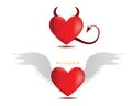Good and evil hearts Royalty Free Stock Photo