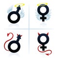 Good And Evil Man Woman Boy Girl Symbols