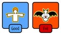 Good and evil symbols Royalty Free Stock Photo