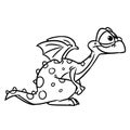 Good fairy tale dragon myth animal character illustration cartoon coloring