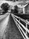 GOOD FENCES MAKE GOOD NEIGHBORS - AMISH COUNTRY - OHIO - WHITE FENCE Royalty Free Stock Photo