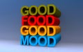 good food food mood on blue Royalty Free Stock Photo