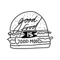 Burger quote hand drawn illustration