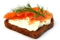 Good food- sandwich with smoked salmon Royalty Free Stock Photo