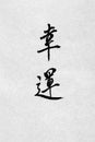 Good Fortune Chinese Calligraphy Royalty Free Stock Photo