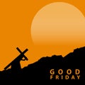 Jesus took up the cross On Golgota Hill Illustration Vector. Good Friday