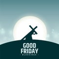 Good friday blessings background with jesus carrying cross Royalty Free Stock Photo