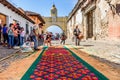 Good Friday carpet & arch, Antigua, Guatemala Royalty Free Stock Photo