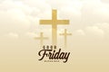 Good friday clouds background with crosses Royalty Free Stock Photo