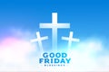 Good friday crosses on sky clouds background Royalty Free Stock Photo
