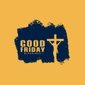 Good friday event poster with jesus crucifixion scene