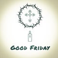 Good Friday text and Candle Royalty Free Stock Photo