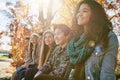 Good friends, great days. a group of young friends enjoying a day at the park together. Royalty Free Stock Photo