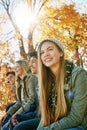 Good friends make life great. a group of young friends enjoying a day at the park together. Royalty Free Stock Photo