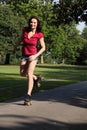 Good fun for long legged girl roller skating Royalty Free Stock Photo