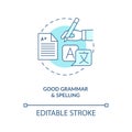 Good grammar and spelling turquoise concept icon Royalty Free Stock Photo