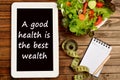 A good health is the best wealth Royalty Free Stock Photo