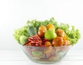 veggies salad, diet, vegetarian, vegan food, vitamin snack,Top view, Copy space for design.