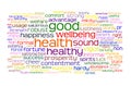 Good health and wellbeing tag cloud