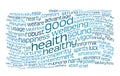 Good health and wellbeing tag cloud