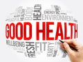 Good Health word cloud collage, health concept