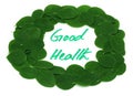 Good Health written in Moringa leaves frame Royalty Free Stock Photo