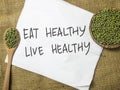 Good Healthy Food Concept, Health Lifestyle Motivational Inspirational Quotes Royalty Free Stock Photo